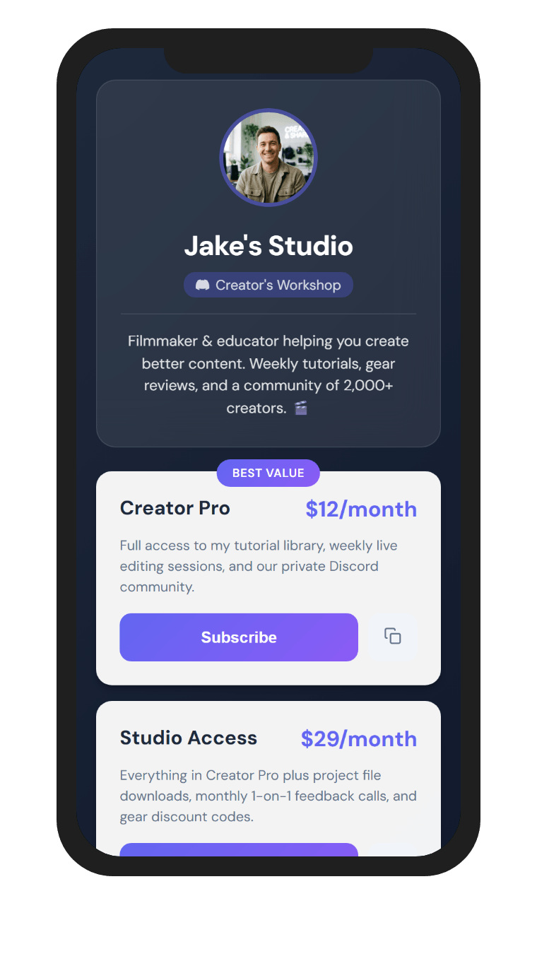Member payment portal on mobile